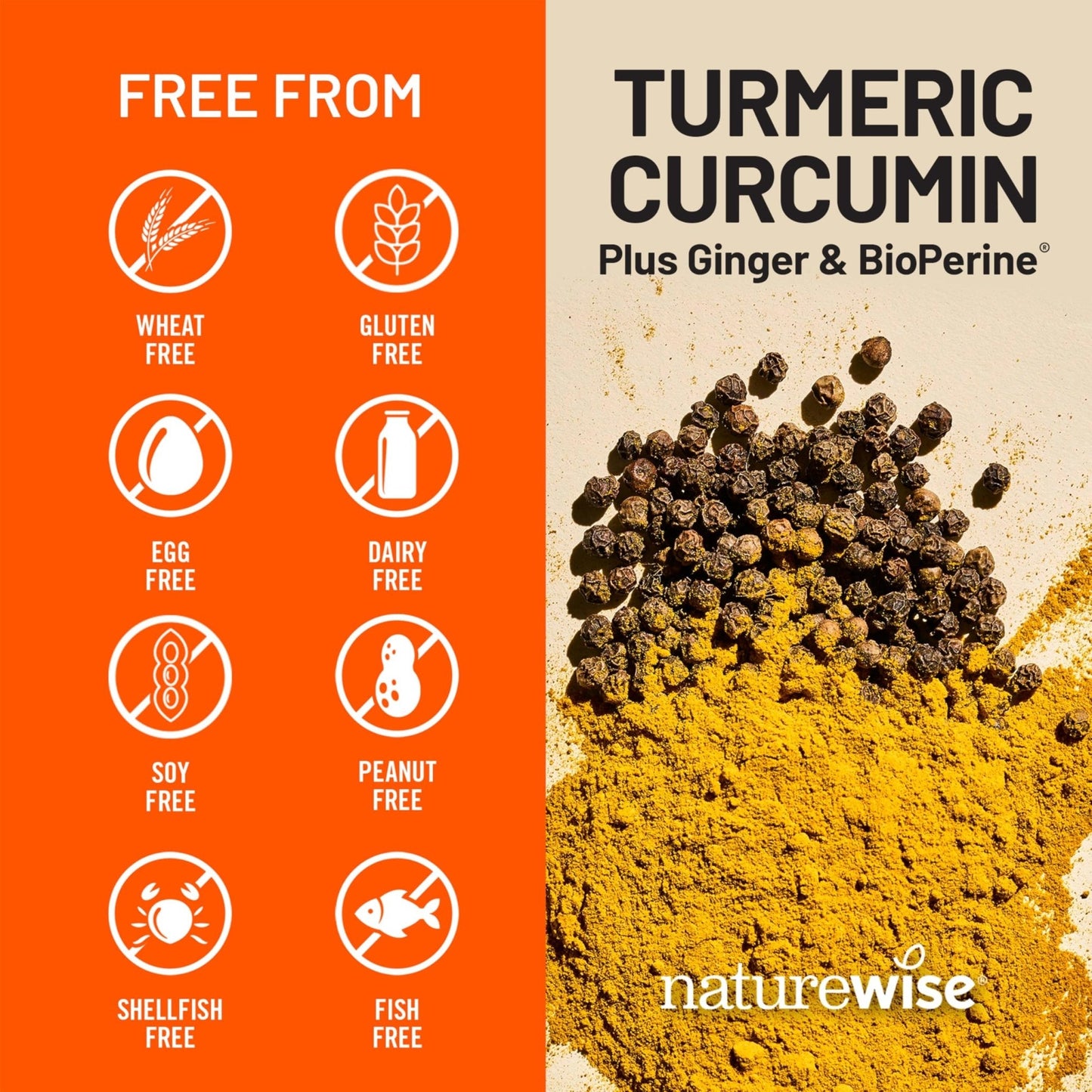 NatureWise Curcumin Turmeric 2250mg - 95% Curcuminoids & BioPerine Black Pepper Extract for Advanced Absorption - Daily Joint and Immune Health Support - Maple Wellness Supplements