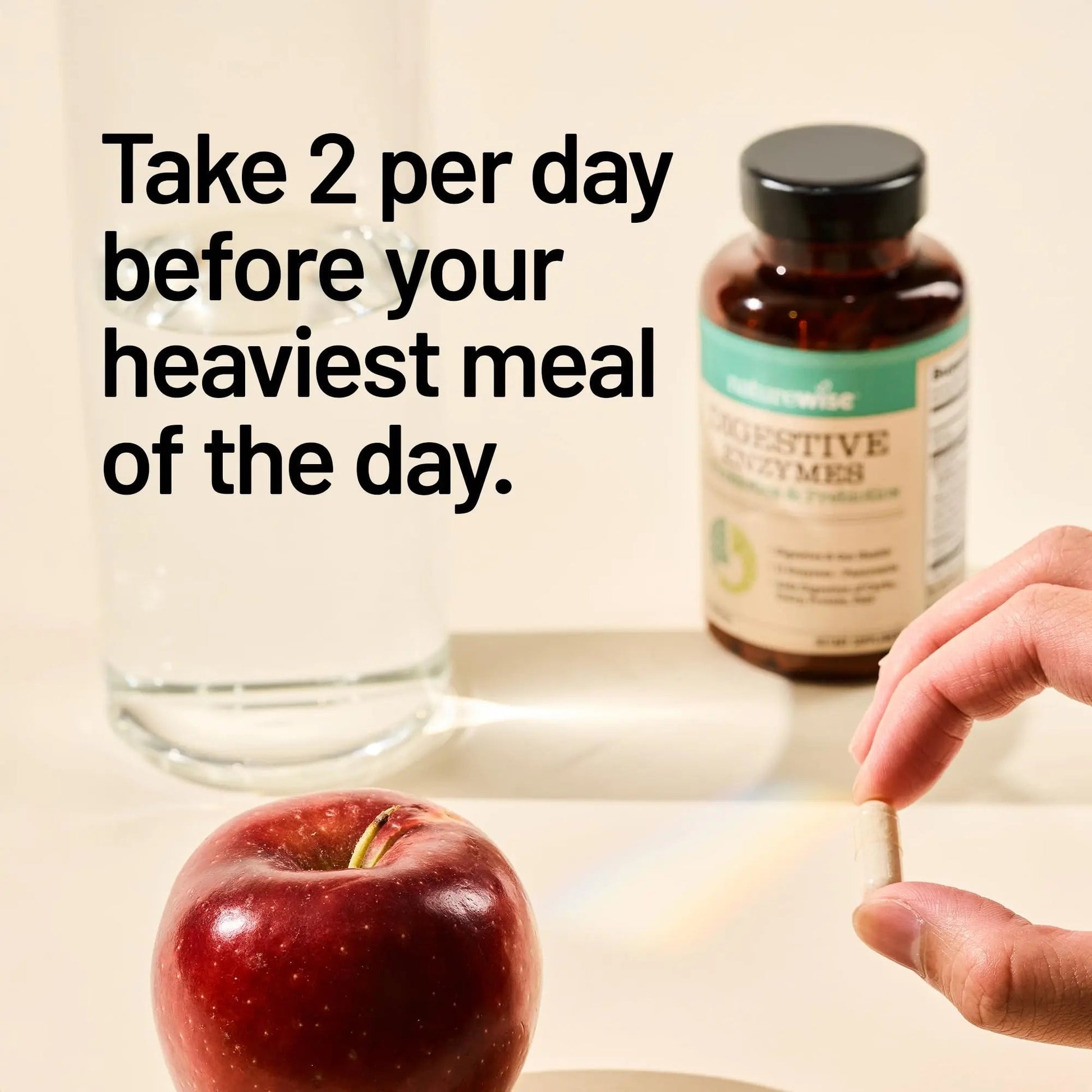 NatureWise Digestive Enzymes - Multi Enzymes with Probiotics + Prebiotics - Post Mealtime Comfort & Bloating Support + Aids Digestion and Gut Health - Soy-Free, Non-GMO - 60 Capsules[1-Month Supply] - Maple Wellness Supplements
