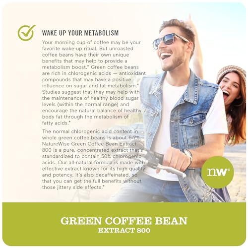 NatureWise Green Coffee Bean Extract - Pure Green Coffee Bean Capsules 800mg - Maple Wellness Supplements
