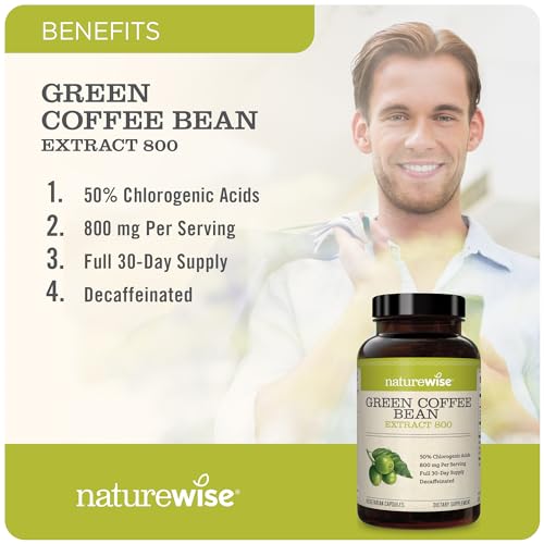 NatureWise Green Coffee Bean Extract - Pure Green Coffee Bean Capsules 800mg - Maple Wellness Supplements