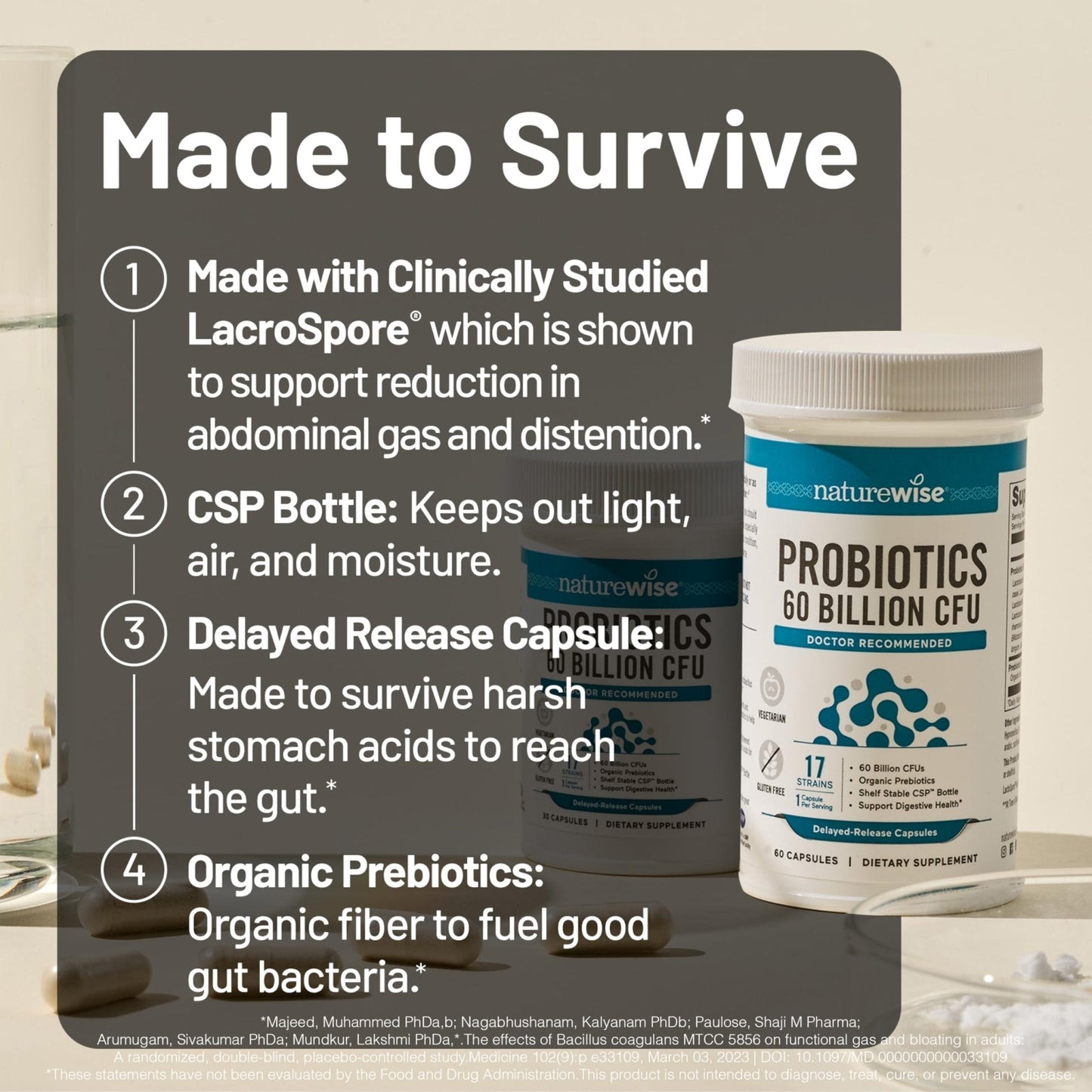 NatureWise Probiotics 60 Billion CFU - 17 Strains + Organic Prebiotics - Immune, Digestive & Gut Health Support for Women & Men - Vegetarian, Gluten-Free, - Maple Wellness Supplements