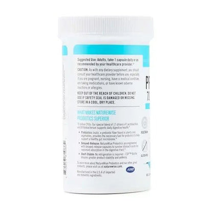 NatureWise Probiotics 70 Billion CFU - 17 Strains + Organic Prebiotics - Immune, Digestive & Gut Health Support for Women & Men - Vegetarian, Gluten-Free, Non-GMO - 60 Capsules[2-Month Supply] - Maple Wellness Supplements