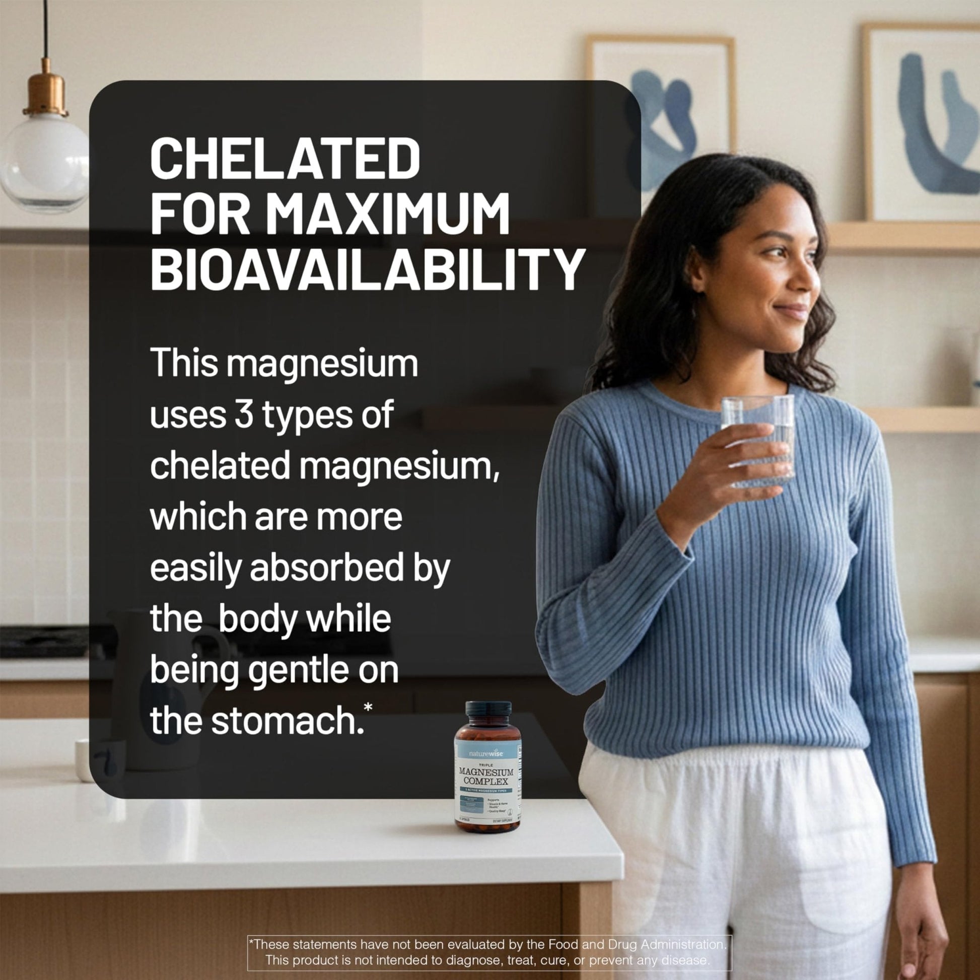 NatureWise Triple Magnesium Complex - High Absorption Magnesium Glycinate + Malate + Citrate for Muscle Nerve & Sleep Support - Vegan 90 Capsules - Maple Wellness Supplements