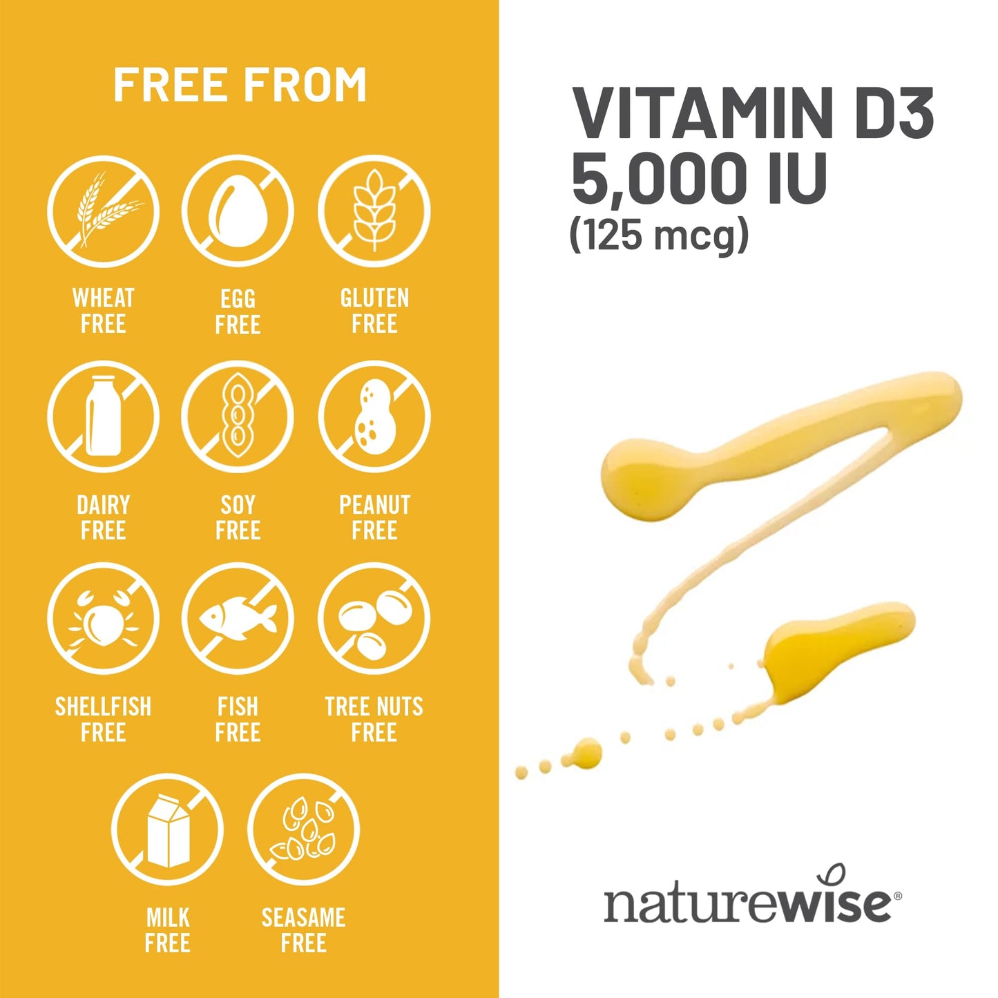 NatureWise Vitamin D3 5000iu (125 mcg) 1 Year Supply for Immune Support, Healthy Muscle Function, and Bone Health - Non-GMO - Maple Wellness Supplements