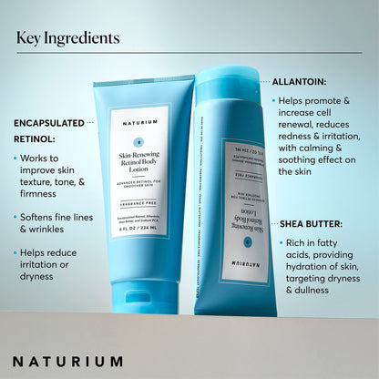 Naturium Skin-Renewing Retinol Body Lotion, Advanced Firming Anti-Aging Skin Care, with Encapsulated Retinol & Shea Butter, 8 oz - Maple Wellness Supplements