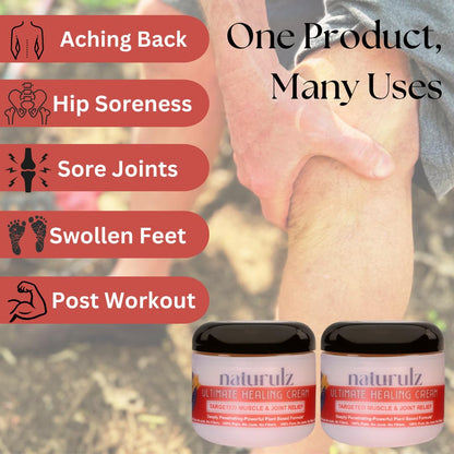 Naturulz Ultimate Healing Cream 4oz Bundle & Save – Plant-Based Topical for Daily Relief of Soreness, Stiffness & Discomfort in Back, Shoulder, Knee, Neck & Foot, Lightweight, Clean Ingredients - Maple Wellness Supplements