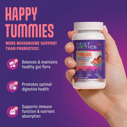 NAVEH PHARMA Postbiotics Kids Strawberry Gummies. Children’s Postbiotics, Ages 4+, 1 Trillion metabolites 200X Ingredients Than Probiotic Or Prebiotic. Gut Health, Immunity, Digestion & Microbiome - Maple Wellness Supplements