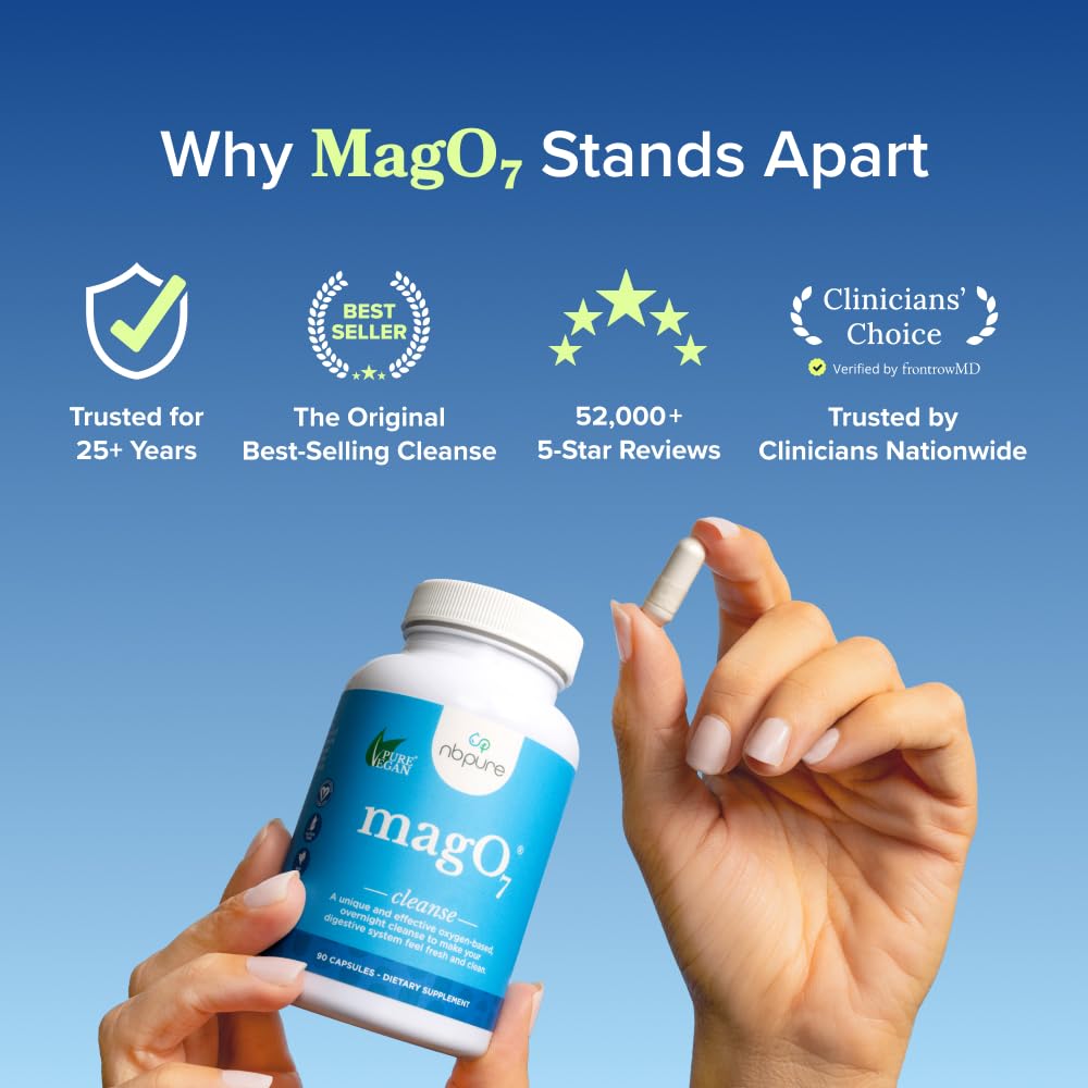 nbpure MagO7 - Natural Colon Cleanse & Detox - Occasional Constipation Relief, Stool Softener, & Bloating Support for Men & Women - Maple Wellness Supplements