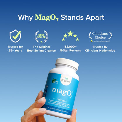 nbpure MagO7 - Natural Colon Cleanse & Detox Powder - Occasional Constipation Relief, Stool Softener, & Bloating Support for Men & Women - Ozonated Magnesium Oxide, 150 Gram - Maple Wellness Supplements