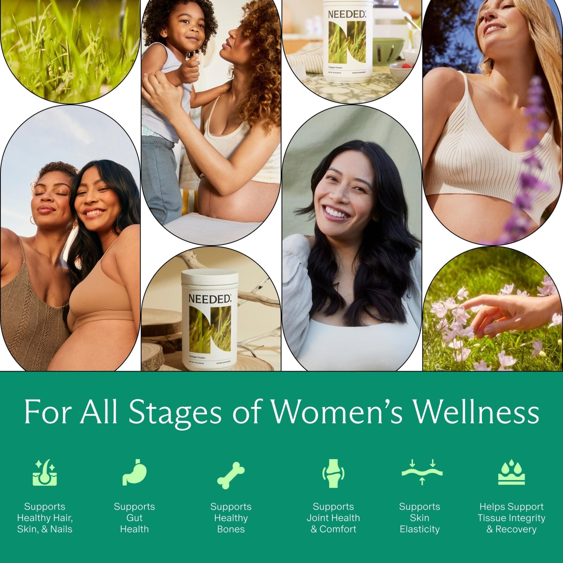 Needed. Hydrolyzed Collagen Protein Powder | Expert-Backed & Clean Sourced | Supports Skin, Hair, Joints | Grass-fed, Pasture-Raised, Hormone-Free | 1lb - Maple Wellness Supplements