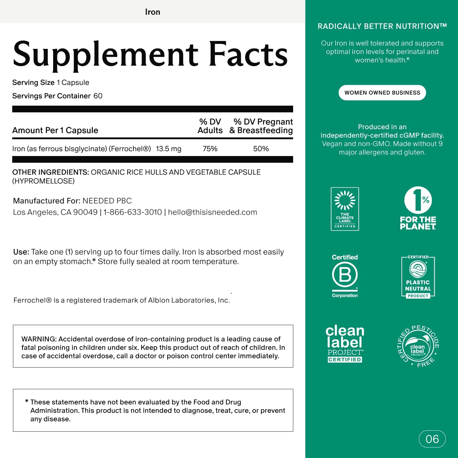 Needed. Prenatal Iron Supplement - Pregnancy, Breastfeeding, Postpartum - Aids Energy, Birth Weight & Baby's Neural Development - Maple Wellness Supplements