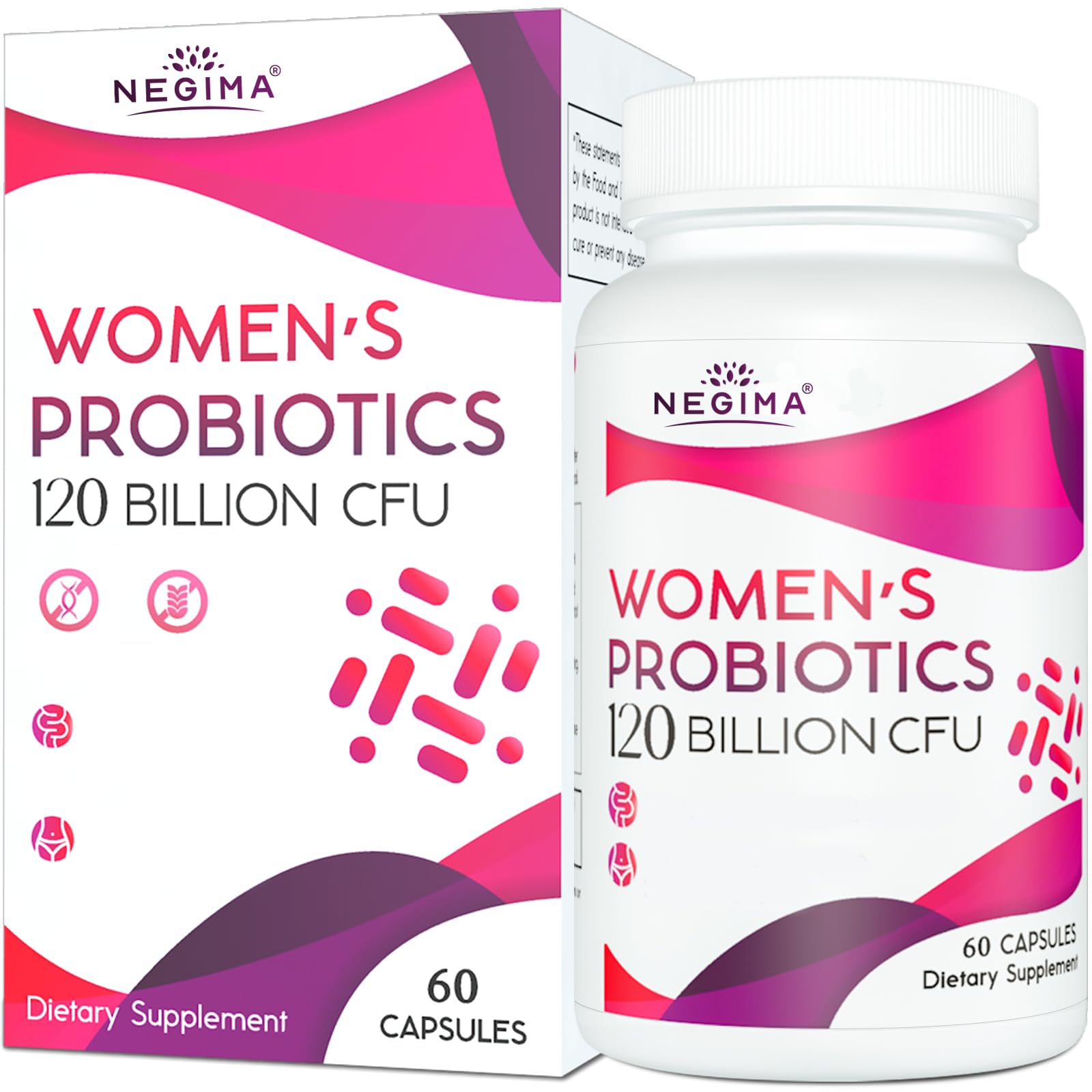Negima Menopause Supplements for Women, 120 Billion CFUs Probiotics for Women, 13-in-1 Herbs & Botanicals Complex, for Menopause - 60 Caps - Maple Wellness Supplements