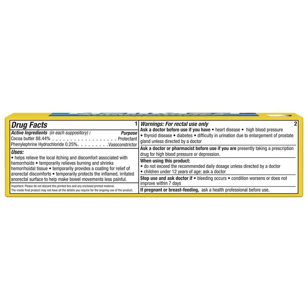 NeilMed Hemorrhoidal Suppositories, Shrinks Swollen Tissue, Relief from Burning, Itching and Discomfort of Hemorrhoids, 24 Count - Maple Wellness Supplements