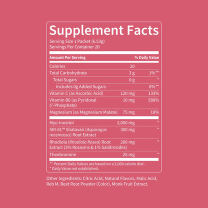 Nello Superbalance Hormonal Support Drink Mix, SRI-81 Shatavari, Myo-Inositol, Rhodiola Rosea, Vitamin C, Magnesium, Theobromine - Maple Wellness Supplements