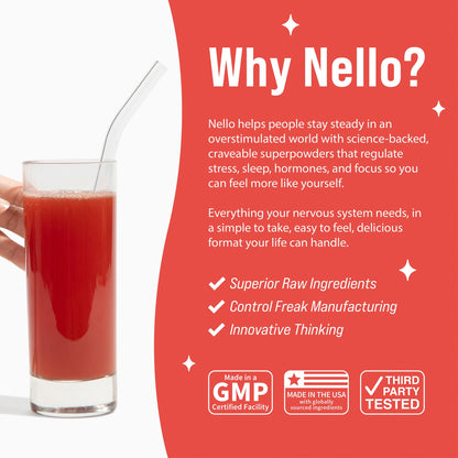 Nello Superfocus – Nootropic Focus Drink Mix for Productivity, Caffeine, L-Theanine, Rhodiola Rosea, Alpha-GPC, Lion’s Mane, Tyrosine, Sugar-Free Packets - With Caffeine (Pack of 20) (20 Servings (Caffeine), Fruit Punch) - Maple Wellness Supplements