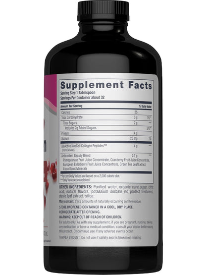 NeoCell Advanced Liquid Collagen | 4000 mg | Pomegranate and Fruit Juice Concentrates | for Women and Men | 16 fl oz - Maple Wellness Supplements