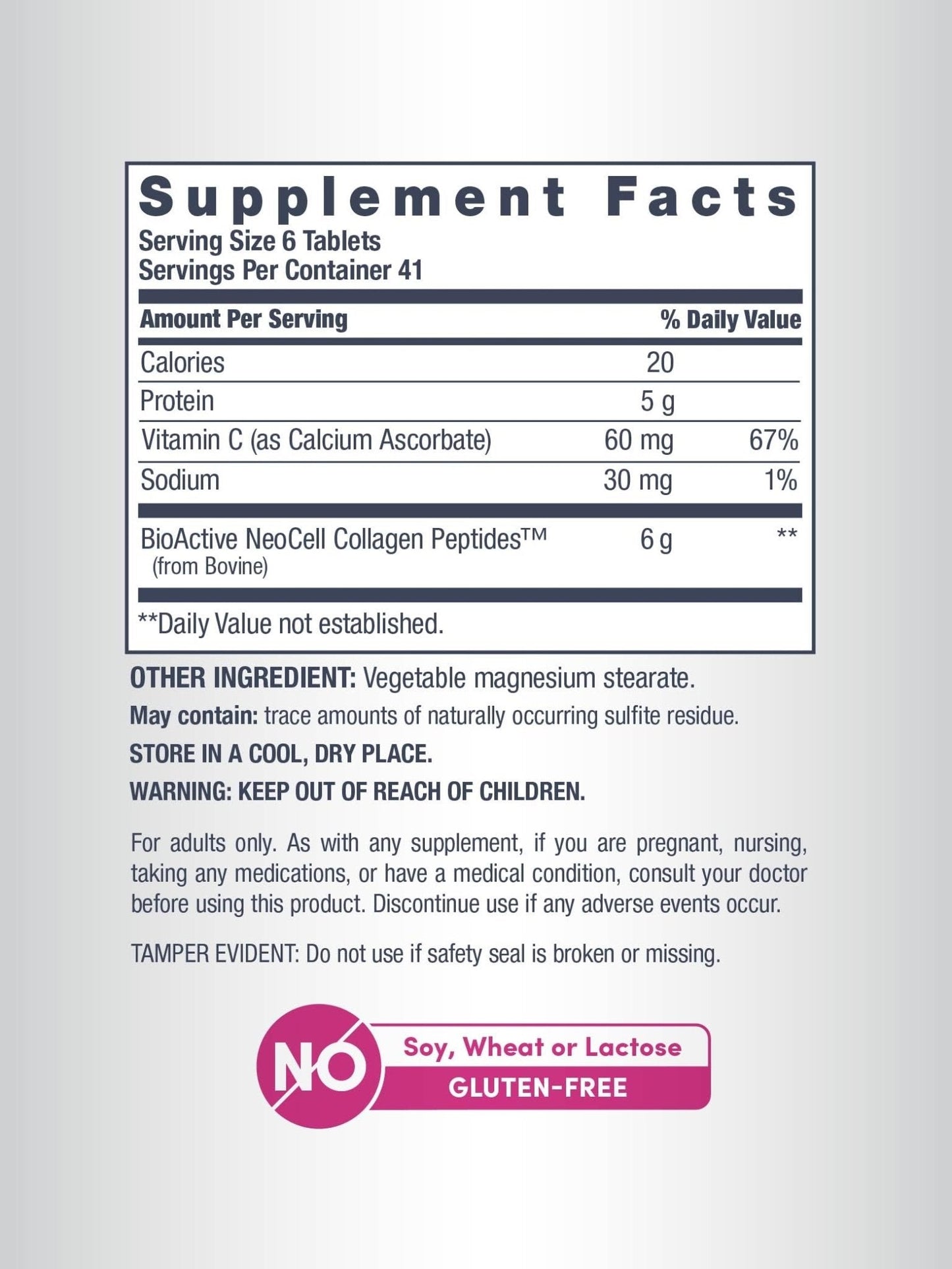 NeoCell Collagen Peptides | 250 Tablets | with Vitamin C | Grassfed Supplement | Hair, Skin, & Nails | for Women and Men - Maple Wellness Supplements