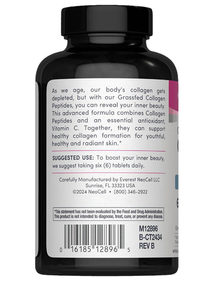 NeoCell Collagen Peptides | 250 Tablets | with Vitamin C | Grassfed Supplement | Hair, Skin, & Nails | for Women and Men - Maple Wellness Supplements