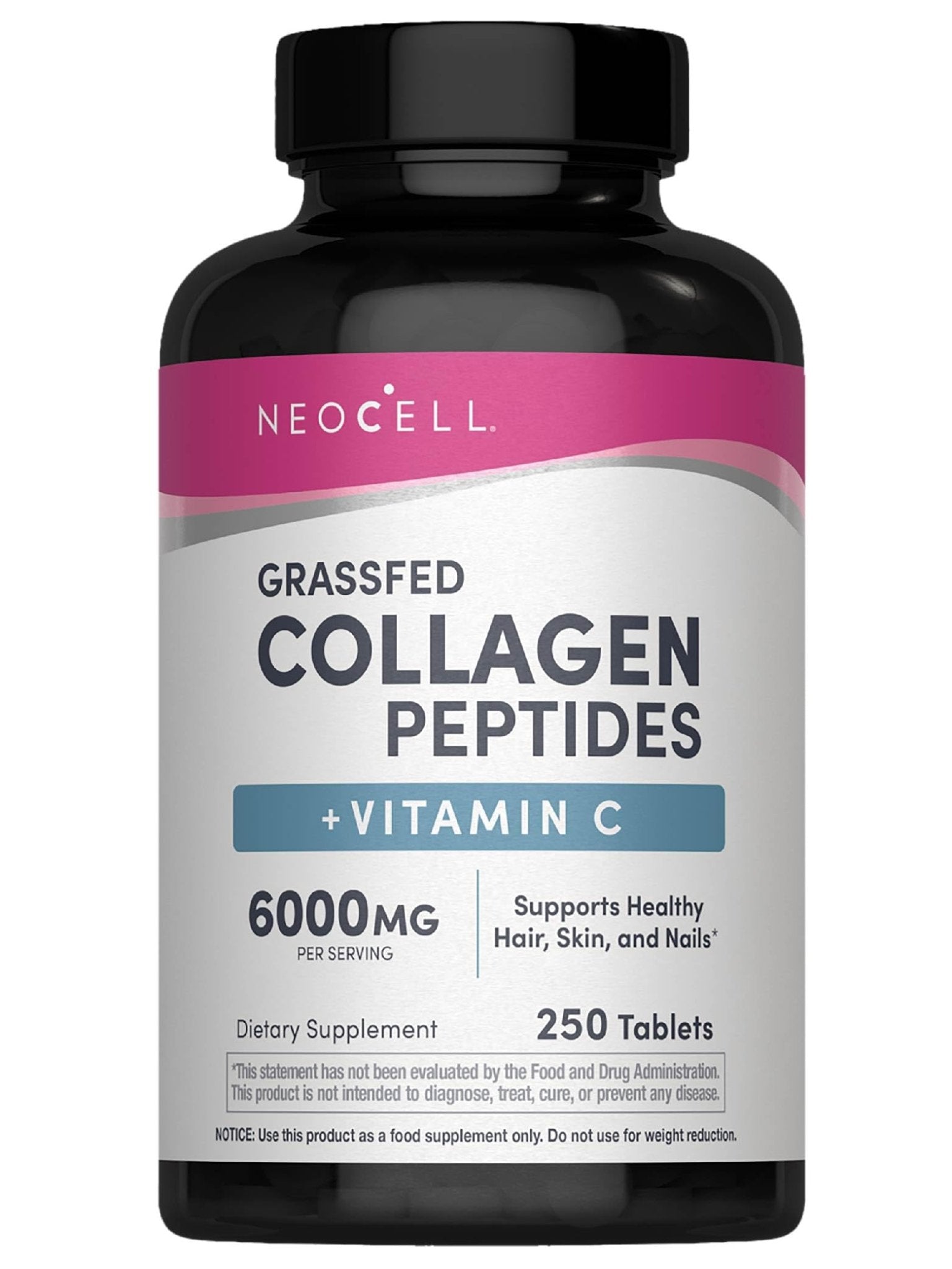 NeoCell Collagen Peptides | 250 Tablets | with Vitamin C | Grassfed Supplement | Hair, Skin, & Nails | for Women and Men - Maple Wellness Supplements