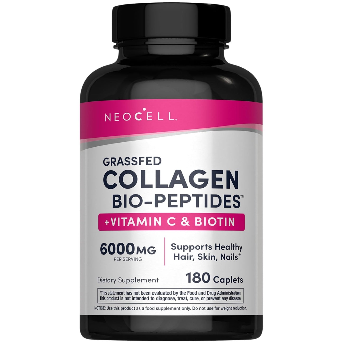 NeoCell Collagen Peptides Pills | 180 Tablets | with Vitamin C and Biotin | Grass Fed Bovine | Hair, Skin, & Nails | for Women and Men - Maple Wellness Supplements