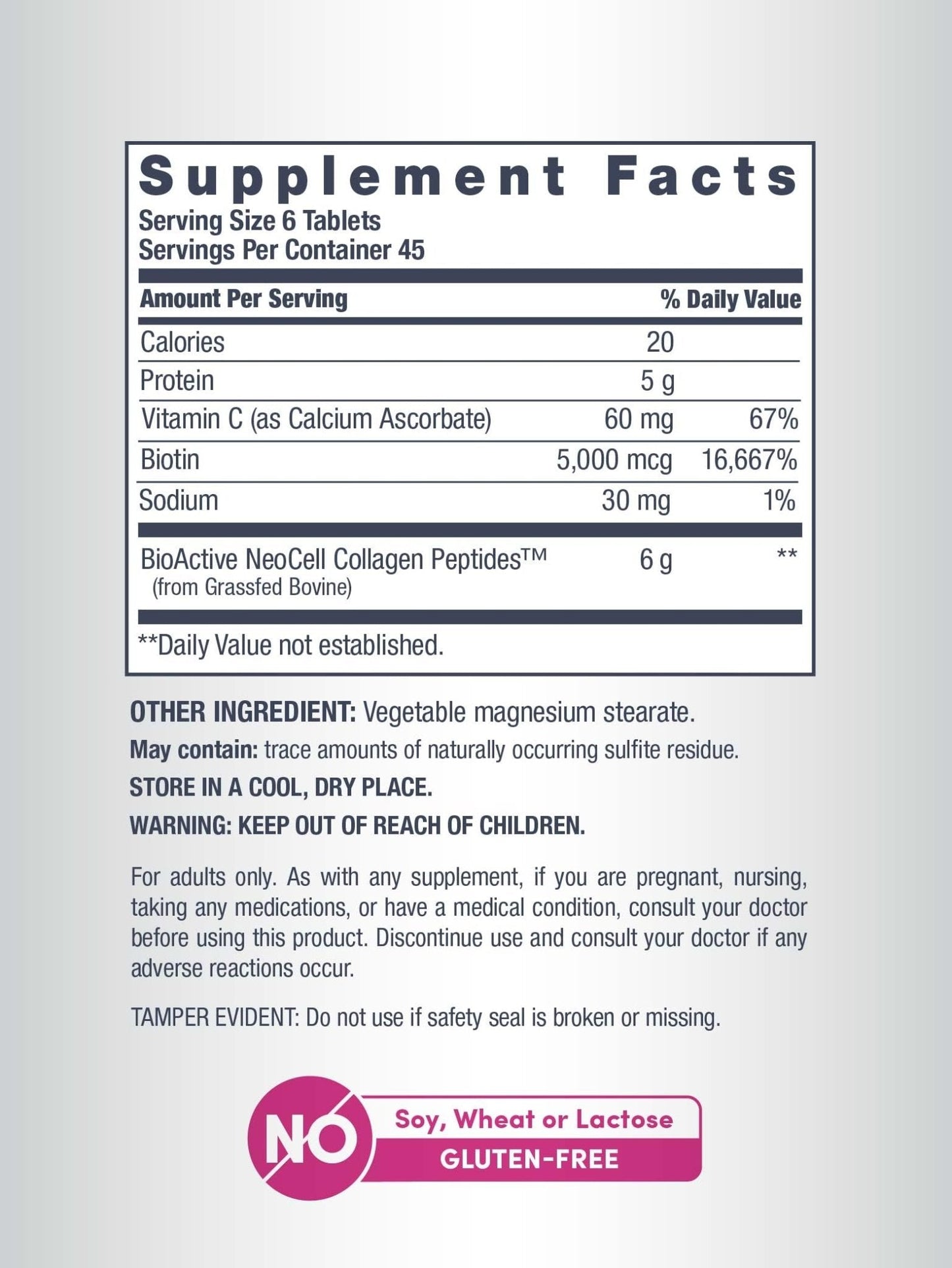 NeoCell Collagen Peptides Pills | 270 Caplets | with Vitamin C and Biotin | Grass Fed Bovine | Hair, Skin, & Nails | for Women and Men - Maple Wellness Supplements