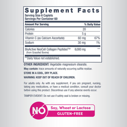 NeoCell Collagen Peptides Pills | 360 Caplets | with Vitamin C | Supplement for Women and Men - Maple Wellness Supplements