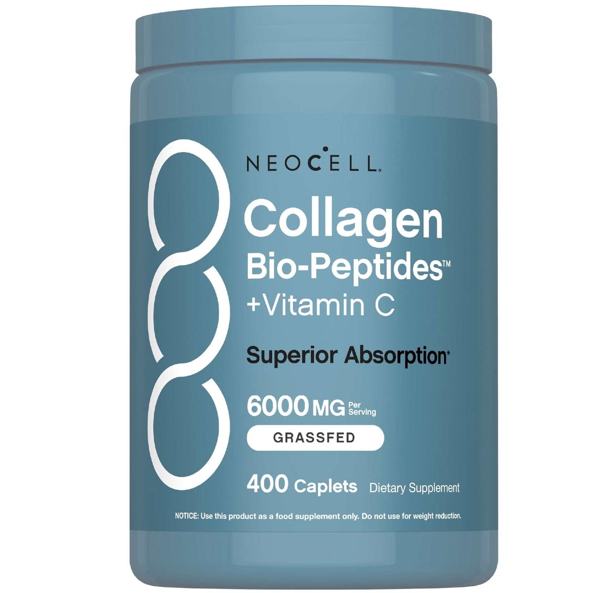 NeoCell Collagen Peptides Pills | 400 Caplets | Grass Fed | with Vitamin C | Superior Absorption Formula | for Women and Men - Maple Wellness Supplements