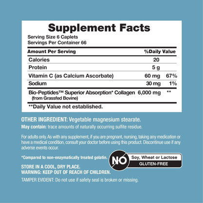 NeoCell Collagen Peptides Pills | 400 Caplets | Grass Fed | with Vitamin C | Superior Absorption Formula | for Women and Men - Maple Wellness Supplements
