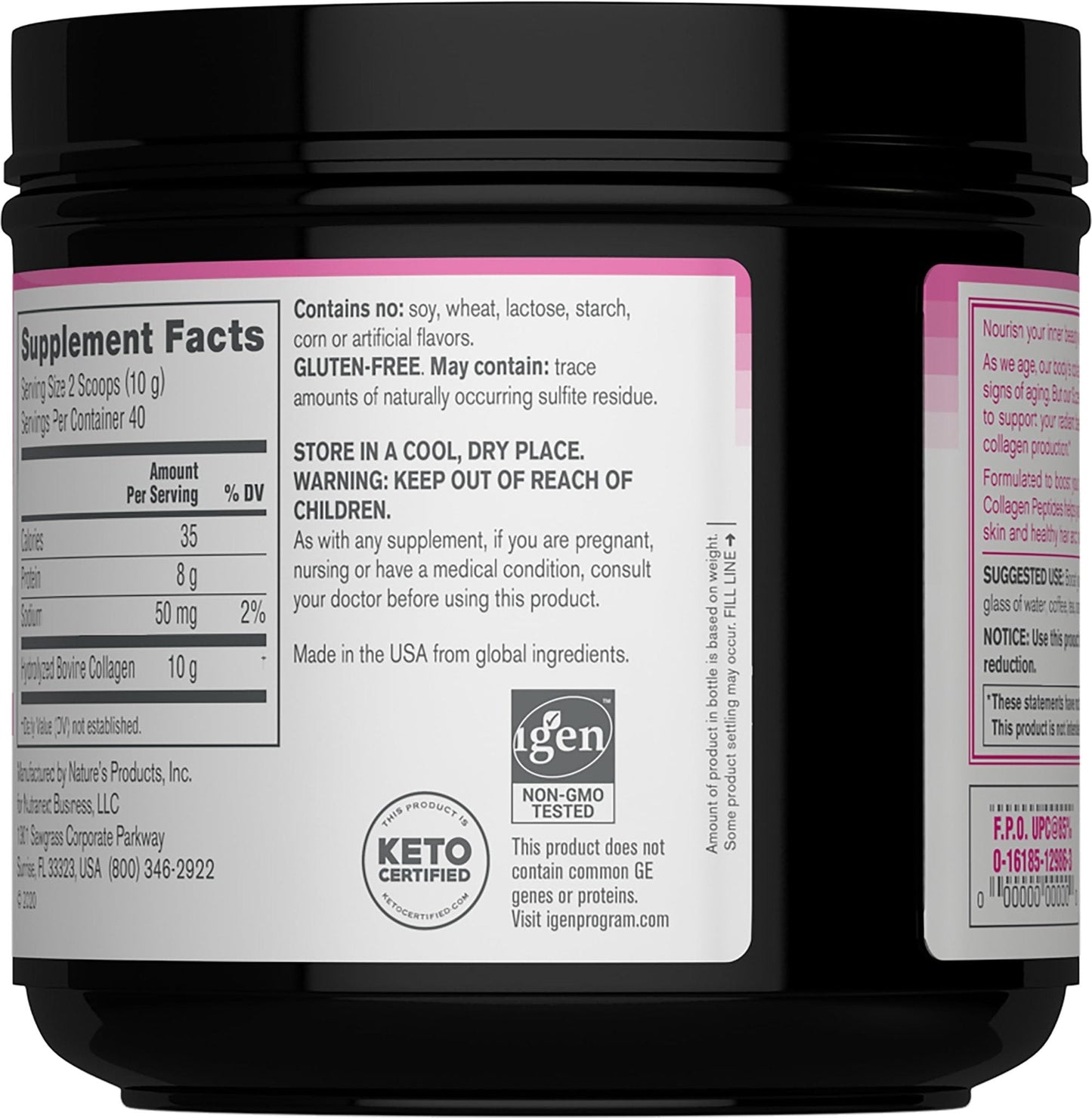 NeoCell Grassfed Collagen Peptides Powder | 14 oz | Unflavored | for Women and Men | Hair, Skin, & Nails - Maple Wellness Supplements