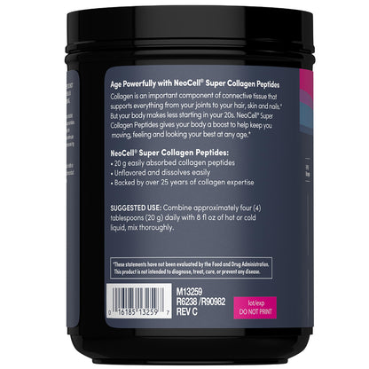 NeoCell Super Collagen Peptides Powder | 30 Servings | Unflavored | Types I & III | Grass Fed Bovine Supplement | Hair, Skin, & Nails | for Women and Men - Maple Wellness Supplements
