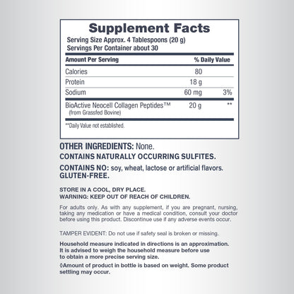 NeoCell Super Collagen Peptides Powder | 30 Servings | Unflavored | Types I & III | Grass Fed Bovine Supplement | Hair, Skin, & Nails | for Women and Men - Maple Wellness Supplements
