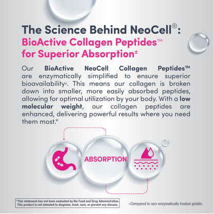 NeoCell Super Collagen Peptides Powder | 30 Servings | Unflavored | Types I & III | Grass Fed Bovine Supplement | Hair, Skin, & Nails | for Women and Men - Maple Wellness Supplements