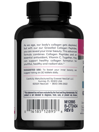 NeoCell Super Collagen with Vitamin C, 120ct Collagen Pills, Non-GMO, Grass Fed, Paleo Friendly, Gluten Free, Collagen Peptides Types 1 & 3 for Hair, Skin, Nails and Joints - Maple Wellness Supplements