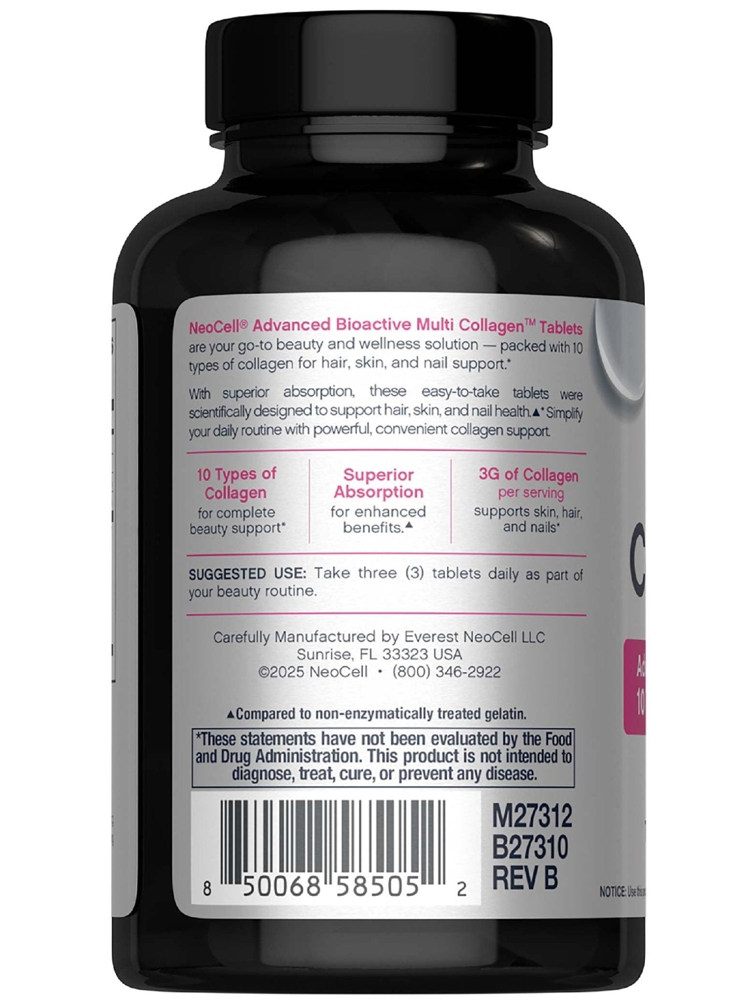 NeoCell Super Multi Collagen Peptides | 120 Tablets | 10 Types of Collagen | Skin, Hair and Nails | Beauty Supplement | For Men and Women - Maple Wellness Supplements