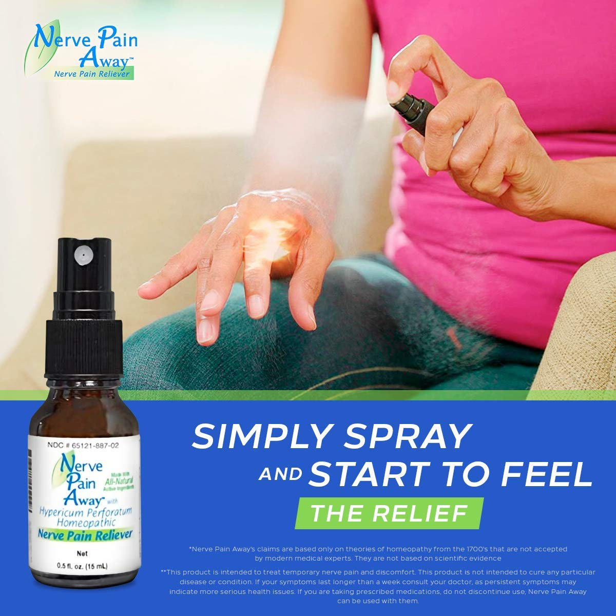 Nerve Pain Away – Homeopathic Topical Spray for Temporary Nerve Pain Relief in Hands and Feet - Maple Wellness Supplements
