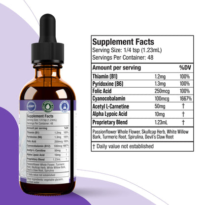 Nervestra - Nerve Health, with Alpha Lipoic Acid, to Bolster Nerve Health and Support Healthy Nerve Function - Alpha Lipoic Acid, Vitamin B6, White Willow Bark Turmeric Passionflower & More! - Maple Wellness Supplements