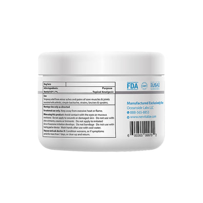 Nervitalize Fast Acting Nerve Pain Relief Cream Maximum Strength Formula - 3 fl oz - Helps Provide Neuro Pain Relief and Deep Nerve Nourishment to Support Normal Nerve Function - Made in The USA - Maple Wellness Supplements