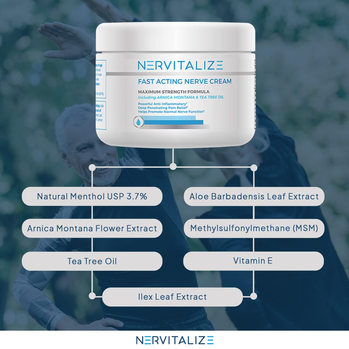 Nervitalize Fast Acting Nerve Pain Relief Cream Maximum Strength Formula - 3 fl oz - Helps Provide Neuro Pain Relief and Deep Nerve Nourishment to Support Normal Nerve Function - Made in The USA - Maple Wellness Supplements