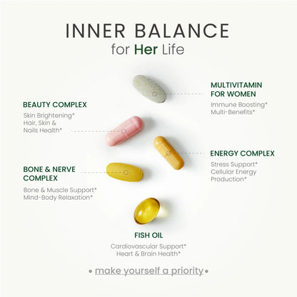 NEUMINA Multivitamin for Women, All-in-One Vitamin Packs for Hair Skin and Nails, Energy Producton, Bone Health, Stress Relief - Maple Wellness Supplements