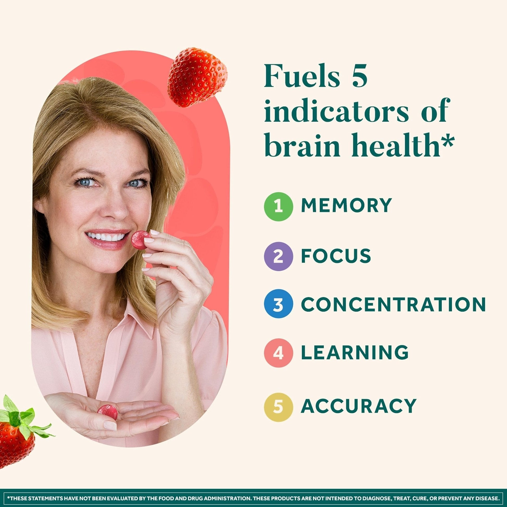 NEURIVA Original Brain Supplement for Memory, Focus & Concentration + Learning & Accuracy with Clinically Tested Nootropics Phosphatidylserine and Neurofactor, Strawberry Flavor, 50 Gummies - Maple Wellness Supplements