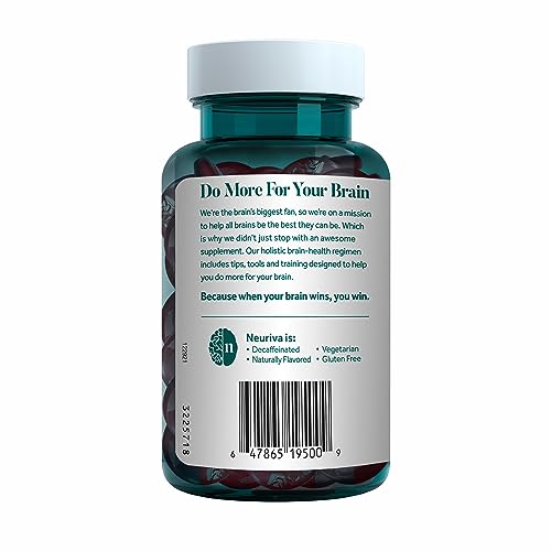 NEURIVA Original Brain Supplement for Memory, Focus & Concentration + Learning & Accuracy with Clinically Tested Nootropics Phosphatidylserine and Neurofactor, Strawberry Flavor, 50 Gummies - Maple Wellness Supplements
