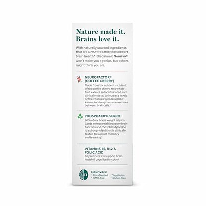 NEURIVA Plus Brain Supplement for Memory and Focus Clinically Tested Nootropics for Concentration for Mental Clarity, Cognitive Enhancement Vitamins B6, B12 - Maple Wellness Supplements