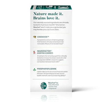 NEURIVA Ultra Decaffeinated Clinically Tested Supplement for Mental Alertness, Memory, Focus & Concentration, Cognivive, Neurofactor - Maple Wellness Supplements