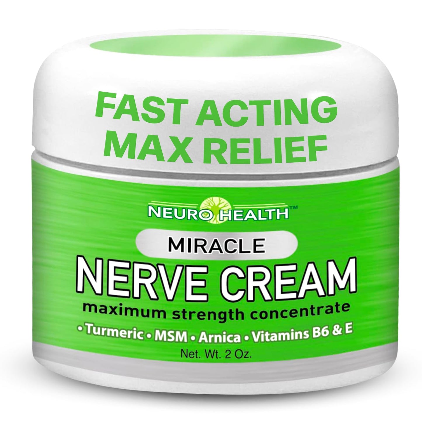 Neuro Health Miracle Nerve Cream - Maximum Strength - Turmeric and Arnica Blend for Neuropathy Discomfort Relief - Soothing Foot & Hand Formula with MSM, B6, E - Made in USA - Maple Wellness Supplements