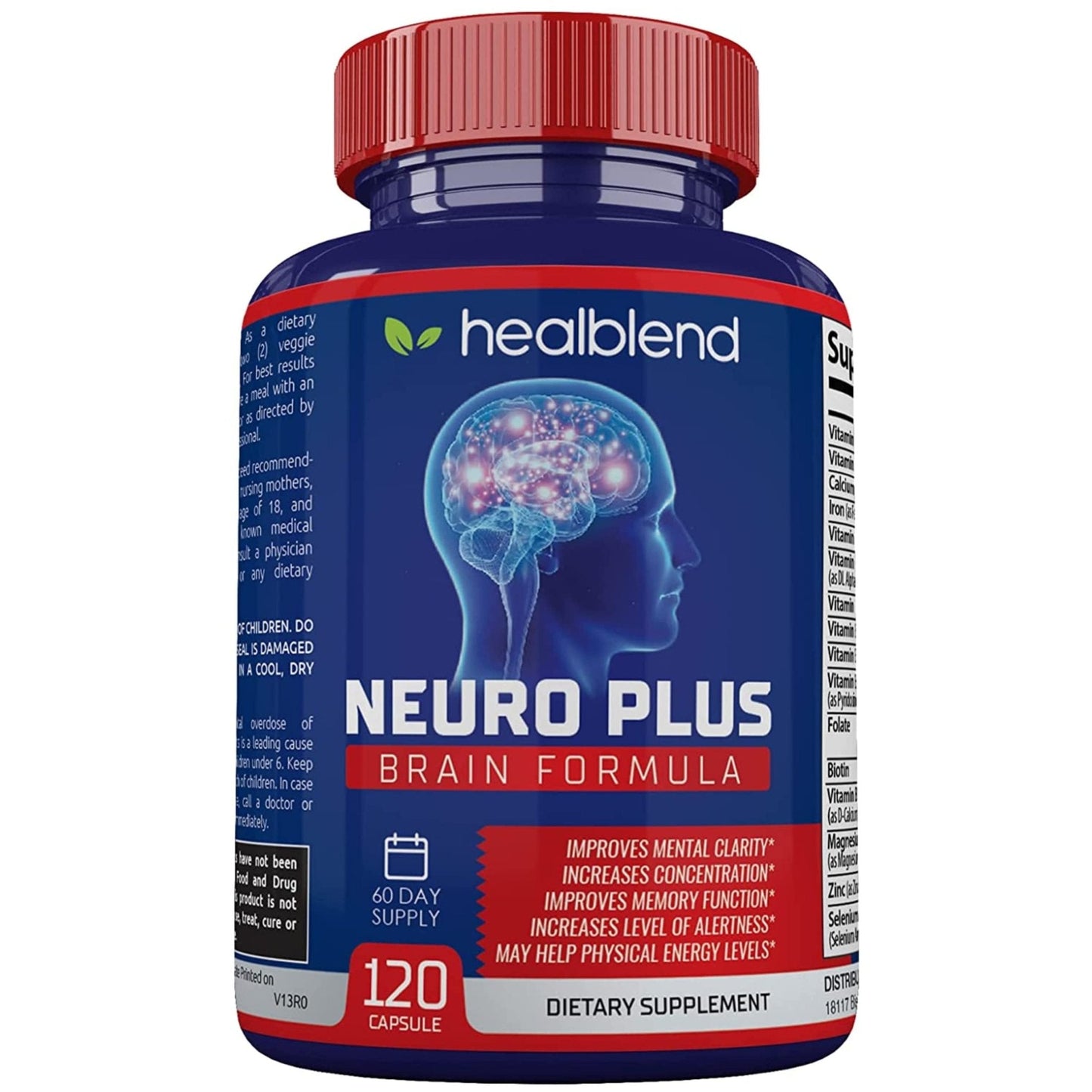 Neuro Plus Brain & Focus Formula - Nootropic Brain Booster Supplement, Supports Brain Health, Mental Clarity & Focus - Enhances Concentration & Mental Energy – 120 Capsules (1) - Maple Wellness Supplements