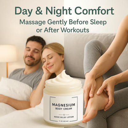 Neuropathy Cream | Nerve Relief Lotion for Feet, Legs & Hands | Magnesium Chloride with Aloe Vera Extract | Non-Greasy Formula for Day & Night Use | Thoughtful Gift for Mama, Dad, Men & Women (1) - Maple Wellness Supplements