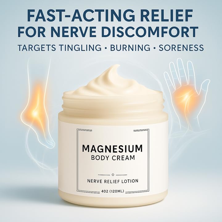 Neuropathy Cream | Nerve Relief Lotion for Feet, Legs & Hands | Magnesium Chloride with Aloe Vera Extract | Non-Greasy Formula for Day & Night Use | Thoughtful Gift for Mama, Dad, Men & Women (1) - Maple Wellness Supplements