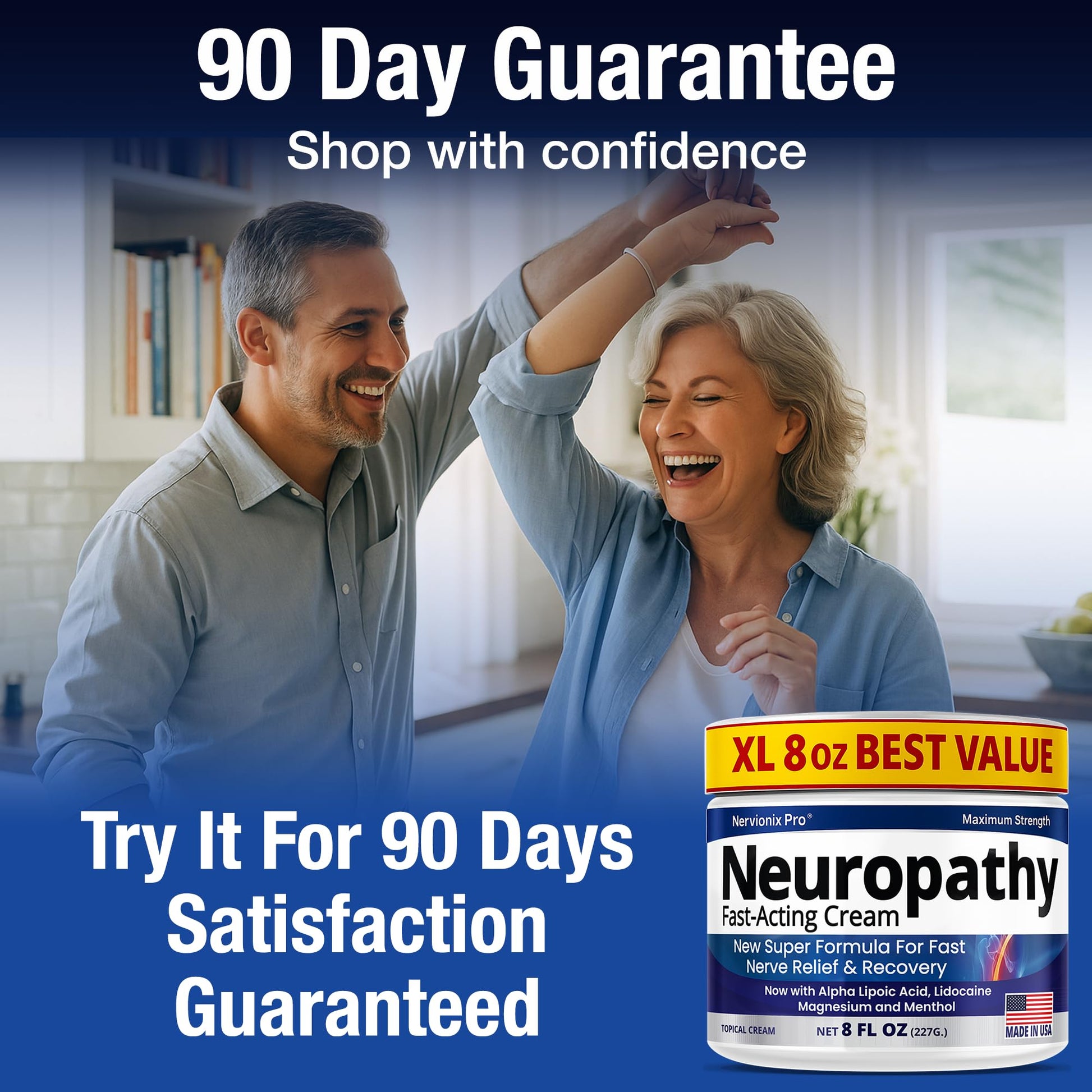 Neuropathy Nerve Relief Cream – Extra Large 8 oz – Maximum Strength for Feet Hands Legs Toes Back – Natural Ingredients Arnica Aloe Vera MSM Vitamins – Fast-Acting Soothing Relief – Super Value 8 oz - Maple Wellness Supplements