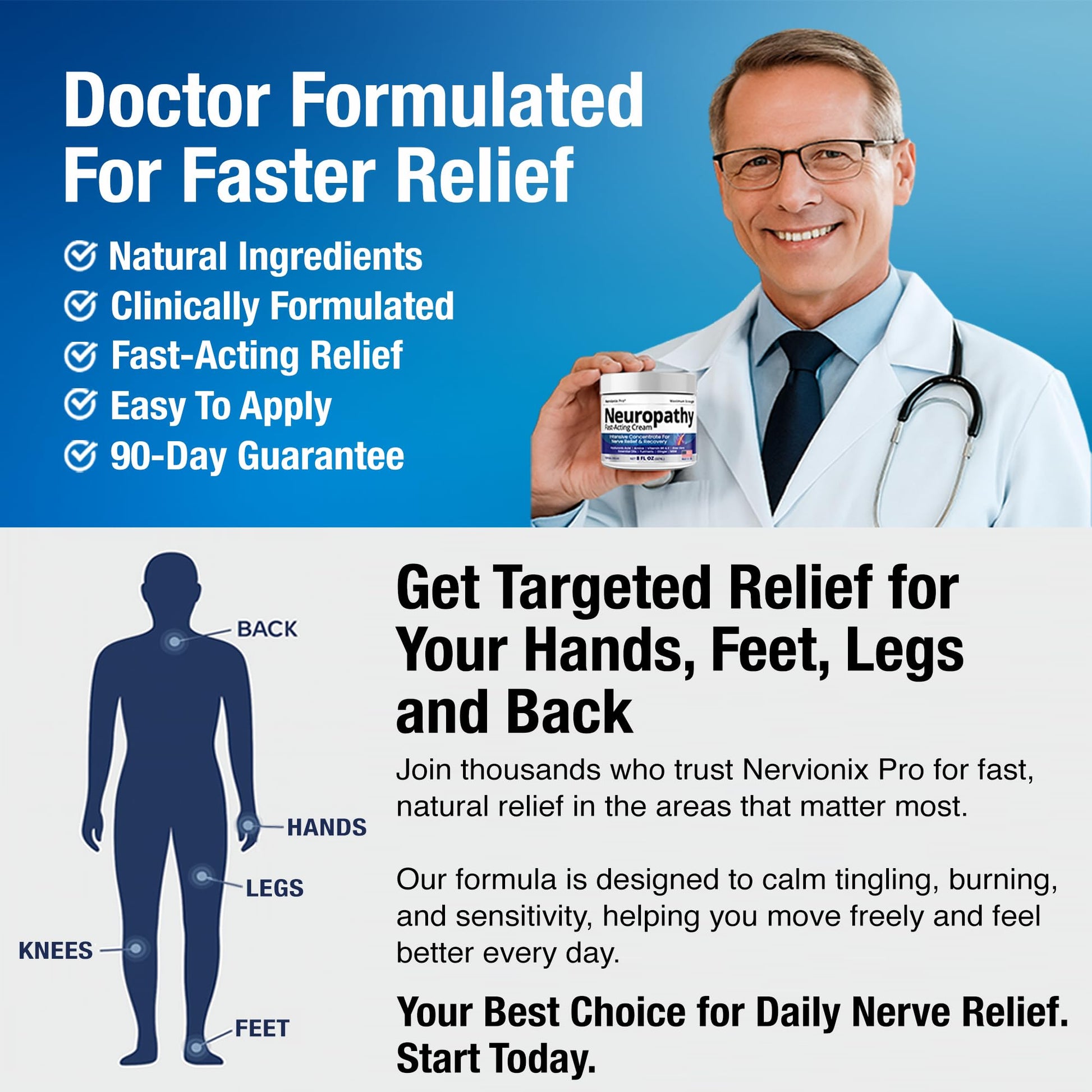 Neuropathy Nerve Relief Cream – Extra Large 8 oz – Maximum Strength for Feet Hands Legs Toes Back – Natural Ingredients Arnica Aloe Vera MSM Vitamins – Fast-Acting Soothing Relief – Super Value 8 oz - Maple Wellness Supplements
