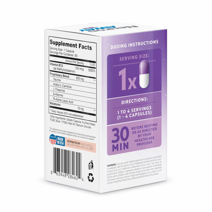 NeuropAWAY Nerve Support PM, with R-Alpha Lipoic Acid to Help Provide Nerve Relief in as Little as 5 Days, Acetyl-L-Carnitine, Theanine, Melatonin, and Methylcobalamin, 90 Capsules - Maple Wellness Supplements